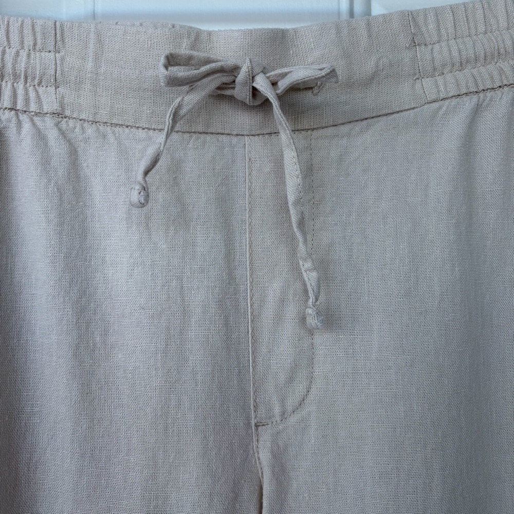 Old Navy• Linen Blend Cream Colored Pull-On Pants - Size Large - Picture 4 of 7